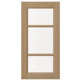 VEDHAMN wooden kitchen cabinet. Natural oak frame with glass panels.