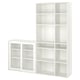 VIHALS white storage: sliding glass cabinet & tall shelf, modern & versatile