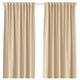 ÅKERMOLKE curtains, beige, wavy design, soft, recycled polyester.