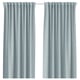 ÅKERMOLKE curtains, blue with white swirls, recycled polyester, rectangular panels.