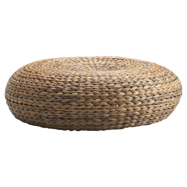 Handcrafted banana leaf & rattan stool, woven design