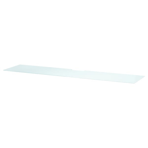 BESTÅ: white glass shelf, sleek & rectangular, modern design.