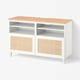 BESTÅ TV bench with doors, white/Studsviken/Kabbarp white, 120x42x76 cm