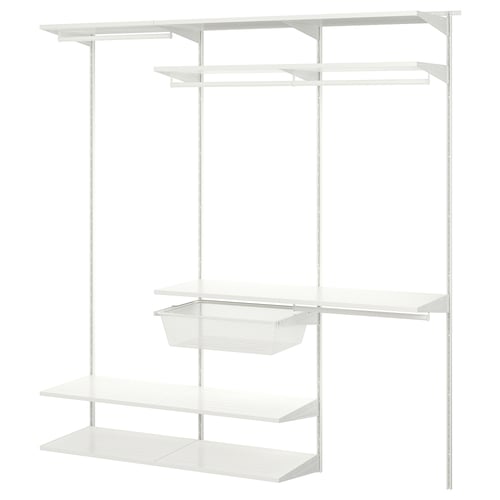 BOAXEL Wardrobe combination, white, 182x40x201 cm