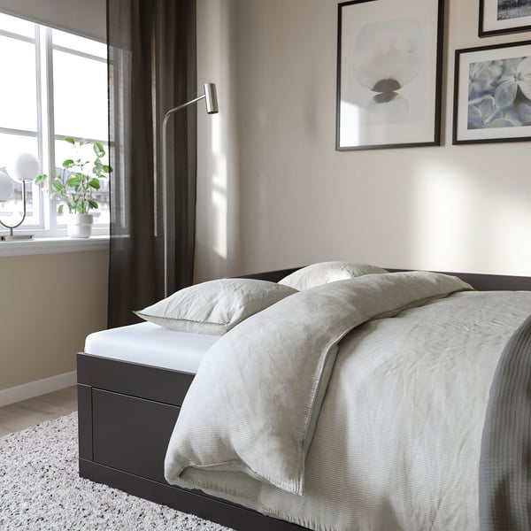 Bed with two large drawers, transforming into a sofa or double bed.