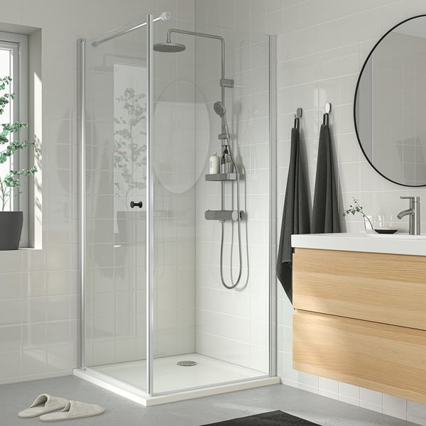 BROGRUND silver shower set - handheld & overhead showers, thermostat, modern bathroom