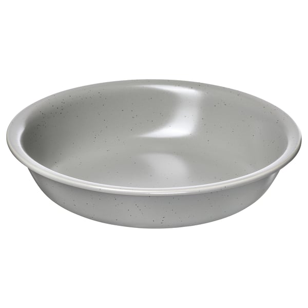 DAGGASTER bowl, grey stoneware, wide round shape, speckled matte finish.