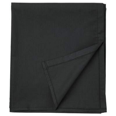 Dark grey folded DVALA cotton bedsheet, neatly presented, square-shaped.