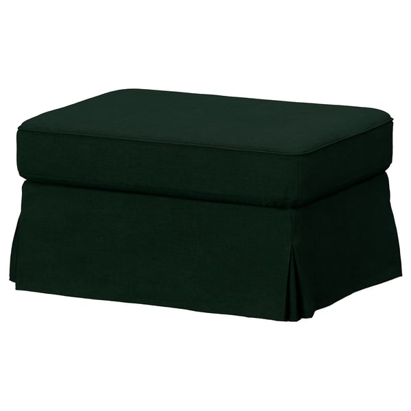 EKTORP Footstool with storage, Tallmyra dark green