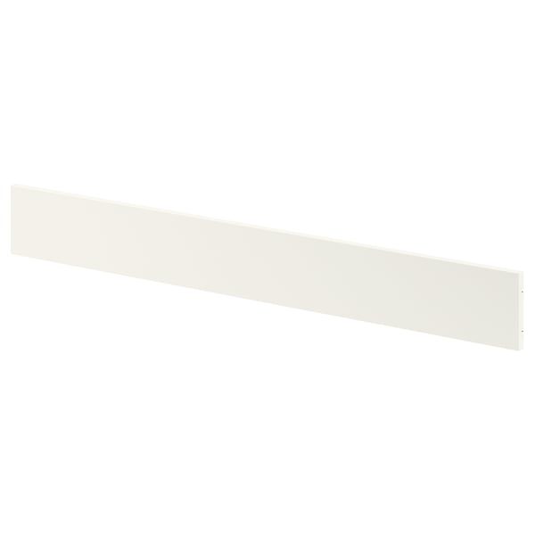 White ENHET plinth covering floor-to-cabinet gap.
