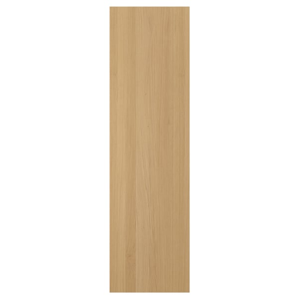 A vertical wooden panel named FORSBACKA in light brown oak finish, showcasing a sleek and natural design.