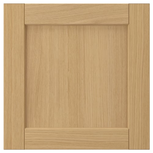 FORSBACKA oak cabinet door. Warm, natural wood, square, solid design with bevelled edges. Classic and traditional look.