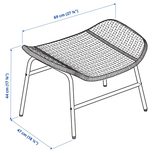 Illustration with measurements for the product: FRYKSÅS.