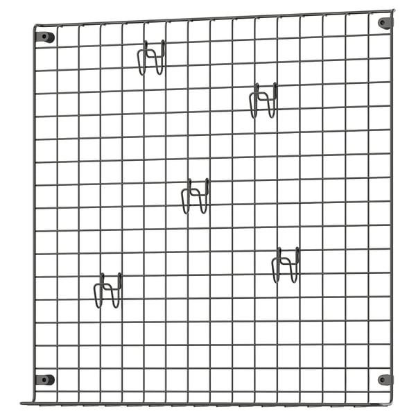 GREJIG Wall grid with rail, grey, 58x59 cm