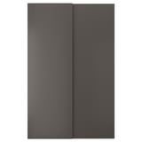 A dark grey HASVIK sliding door with a modern, minimalist design.