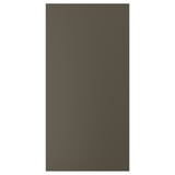 A HAVSTORP cabinet door in dark brown. Its rectangular, smooth, and made of acrylic paint and fiberboard.