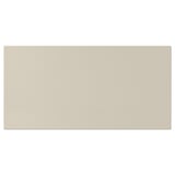 A rectangular, beige HAVSTORP kitchen cabinet with smooth, lacquered fiberboard surfaces, offering a modern, neutral design.