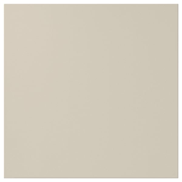 A beige HAVSTORP cabinet with smooth, clean lines. Its rectangular, made of acrylic paint and fiberboard, giving a modern neutral style.