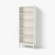 IDANÄS white bookcase with five open shelves, modern design.