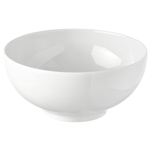 IKEA 365+ white porcelain bowl, simple design, round shape, empty.