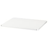 JONAXEL white shelf; simple, rectangular, metal, great for storage.