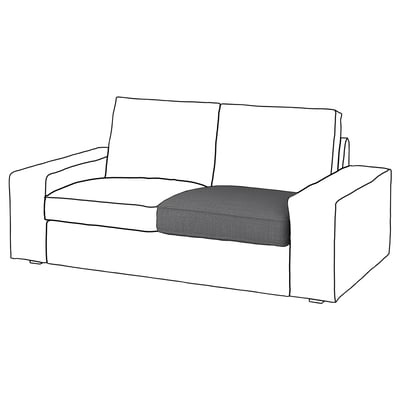 KIVIK sofa: modern, white with grey cushion, rectangular shape, comfortable design.
