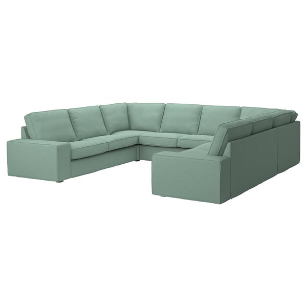 A KIVIK green sectional sofa with a relaxed design for comfort and socialising.
