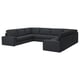 KIVIK dark grey sectional sofa, u-shape, deep seats, soft recycled fabric.