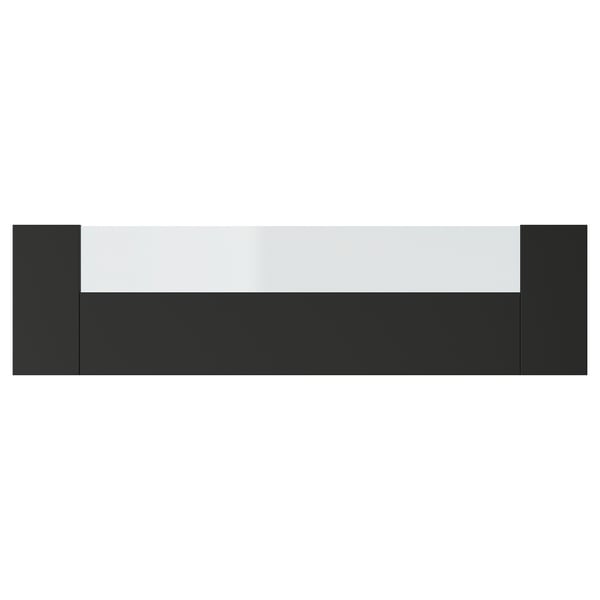 Kinivshult drawer front, rectangular, dark grey, glass top, sleek design.