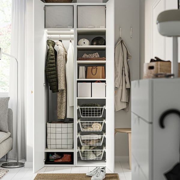 LASTARE Wardrobe combination, white, 80x62x201 cm