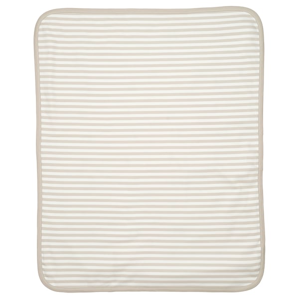LEN Blanket, white beige/bunny pattern stripe pattern, 80x100 cm
