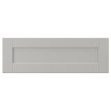 LERHYTTAN light grey kitchen drawer front, solid wood frame with bevelled edges and inset veneer panel, classic design.