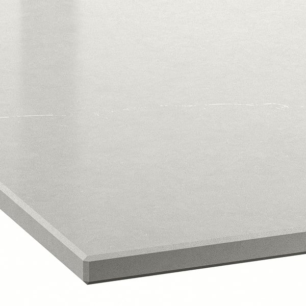 LOCKEBO Custom made worktop, light grey-beige marble effect/glass composite, 1 m²x2.0 cm