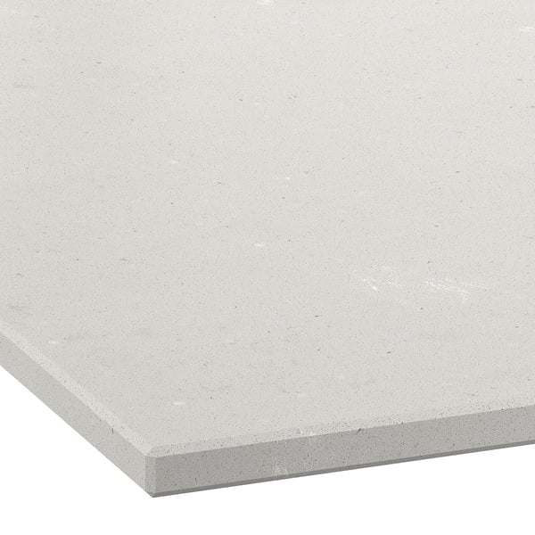 LOCKEBO Custom made worktop, light grey concrete effect/glass composite, 1 m²x2.0 cm