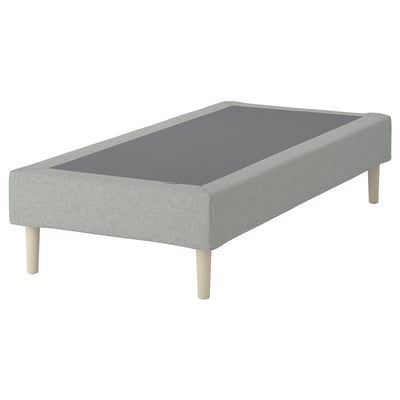 LYNGÖR Spring mattress base, incl leg/Tibbleby beige/grey, 90x200 cm