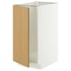 A white METOD kitchen cabinet with a light oak door and a sturdy frame. It has a modern design with a clean, simple look.