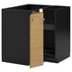 METOD Corner base cabinet with carousel, black-grey/Voxtorp oak effect, 88x88 cm