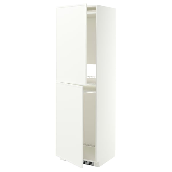 METOD High cabinet for fridge/freezer, white/Aspudden matt white, 60x60x200 cm