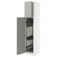 METOD kitchen unit, white cabinet with gray door, modern, open for access.