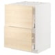 Ikea METOD kitchen drawer unit, light ash wood, white frame, 2 drawers.