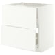 METOD / MAXIMERA Base cab f sink+2 fronts/2 drawers, white/Aspudden matt white, 80x60 cm