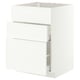METOD / MAXIMERA Base cab f sink+3 fronts/2 drawers, white/Aspudden matt white, 60x60 cm