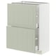METOD kitchen cabinet in green with two drawers, sleek design, sturdy white frame.