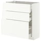 METOD / MAXIMERA Base cabinet with 3 drawers, white/Aspudden matt white, 80x37 cm