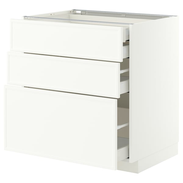 METOD / MAXIMERA Base cb 3 frnts/2 low/1 md/1 hi drw, white/Aspudden matt white, 80x60 cm