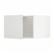 A white METOD kitchen cabinet with a door slightly open, revealing the interior. It has a modern, minimalist design with clean lines.