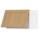 Light wood cabinet door, flat panel design with slightly beveled edges.
