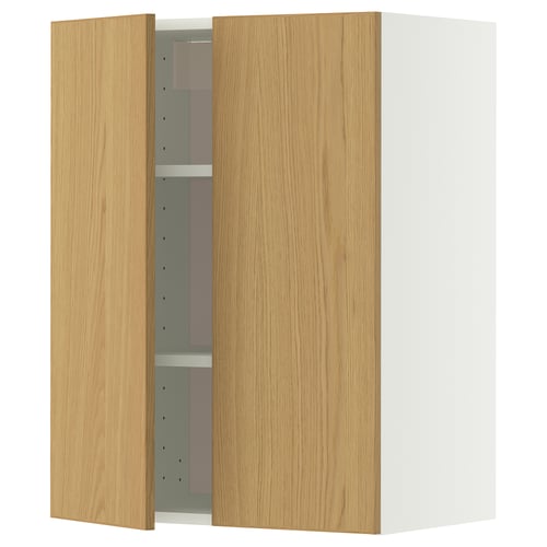IKEA METOD light oak cabinet with shelves.