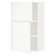 White METOD kitchen cabinet, modern minimalist design, matte finish, square shape, two adjustable shelves.