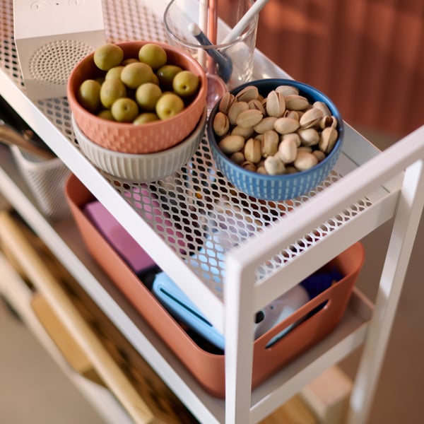 NISSAFORS Trolley, white, 50.5x19x67 cm